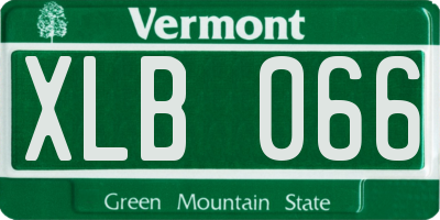VT license plate XLB066