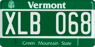 VT license plate XLB068