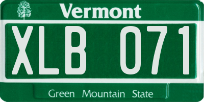 VT license plate XLB071