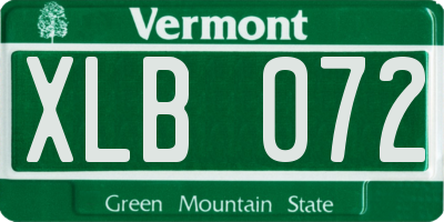 VT license plate XLB072