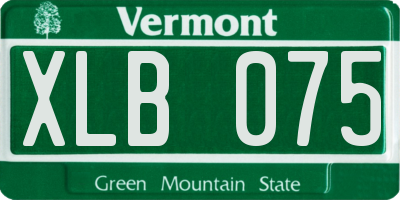 VT license plate XLB075