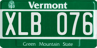 VT license plate XLB076