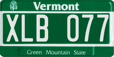 VT license plate XLB077