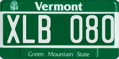 VT license plate XLB080