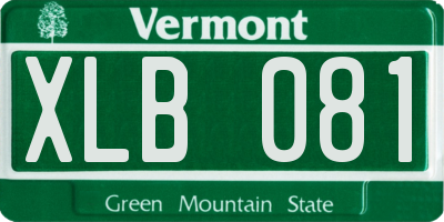 VT license plate XLB081