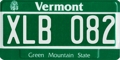VT license plate XLB082