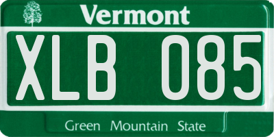 VT license plate XLB085