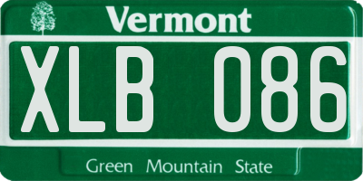 VT license plate XLB086