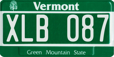 VT license plate XLB087