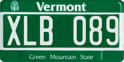 VT license plate XLB089