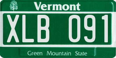 VT license plate XLB091