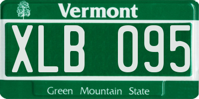 VT license plate XLB095