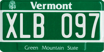 VT license plate XLB097
