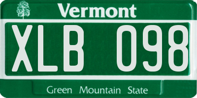 VT license plate XLB098
