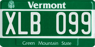 VT license plate XLB099