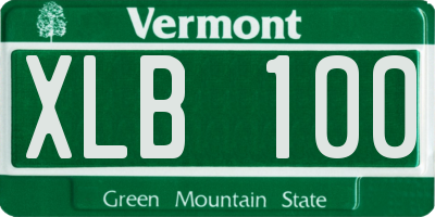 VT license plate XLB100