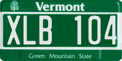 VT license plate XLB104