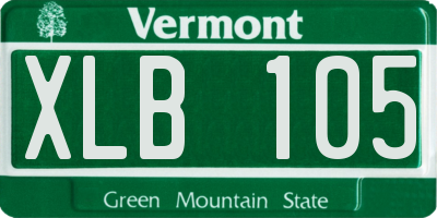 VT license plate XLB105