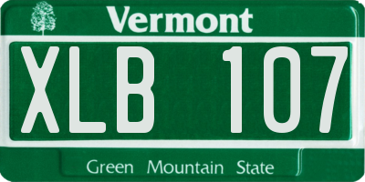 VT license plate XLB107
