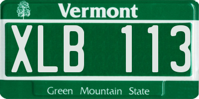 VT license plate XLB113