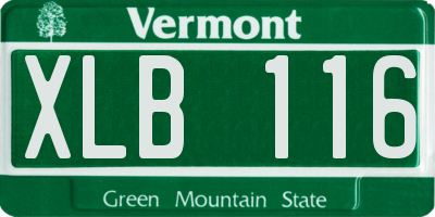 VT license plate XLB116