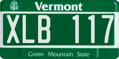 VT license plate XLB117
