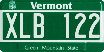 VT license plate XLB122