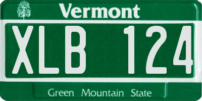 VT license plate XLB124
