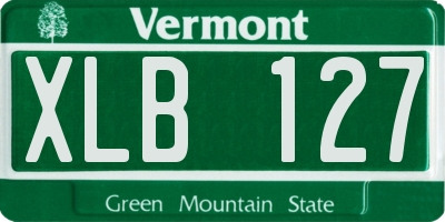 VT license plate XLB127