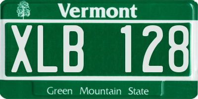 VT license plate XLB128