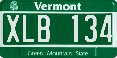 VT license plate XLB134