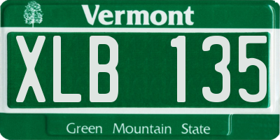 VT license plate XLB135