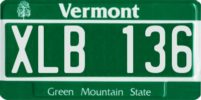 VT license plate XLB136