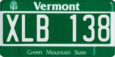 VT license plate XLB138