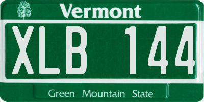 VT license plate XLB144