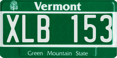 VT license plate XLB153