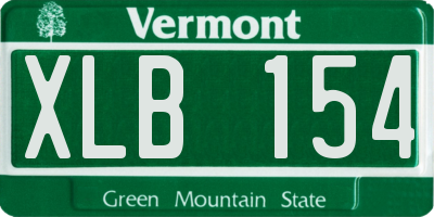 VT license plate XLB154