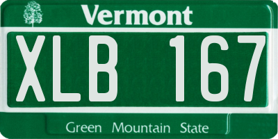 VT license plate XLB167