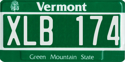 VT license plate XLB174