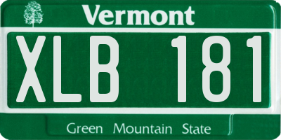 VT license plate XLB181