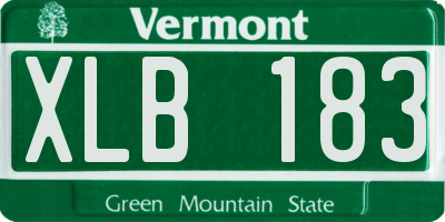 VT license plate XLB183