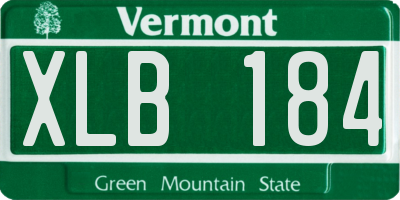 VT license plate XLB184
