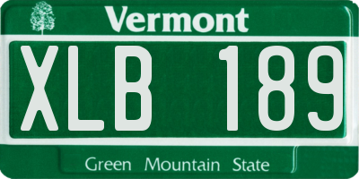 VT license plate XLB189