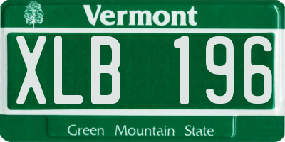 VT license plate XLB196