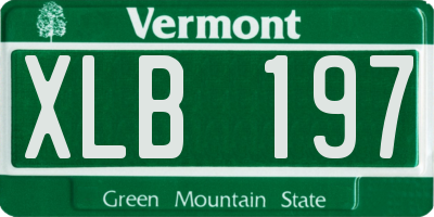 VT license plate XLB197