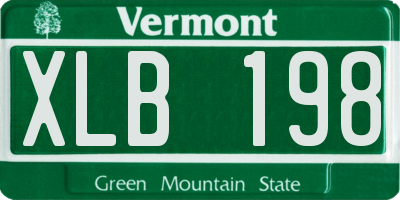 VT license plate XLB198
