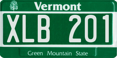VT license plate XLB201