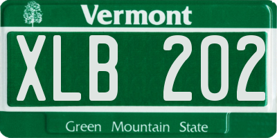VT license plate XLB202