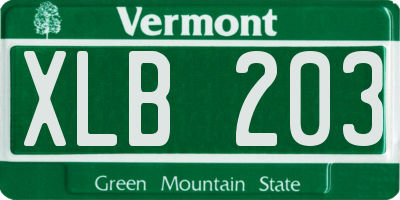 VT license plate XLB203