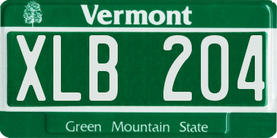 VT license plate XLB204